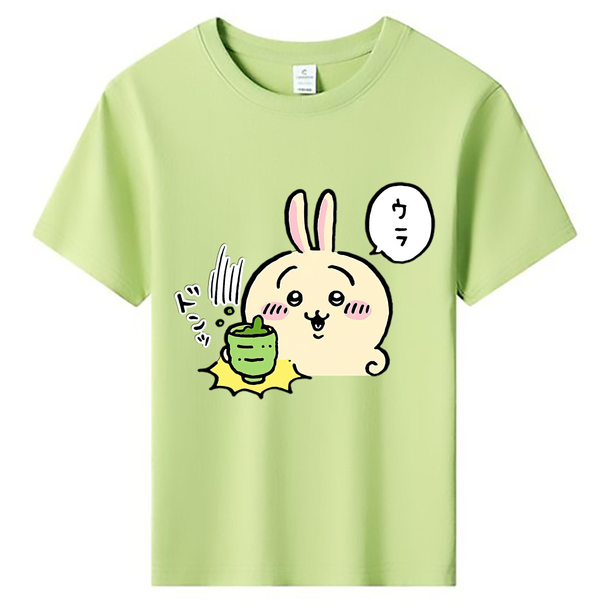 （画像用） ちいかわ うさぎ Chii-kawa usagi 綿100％キッズTシャツ（フロントプリント）